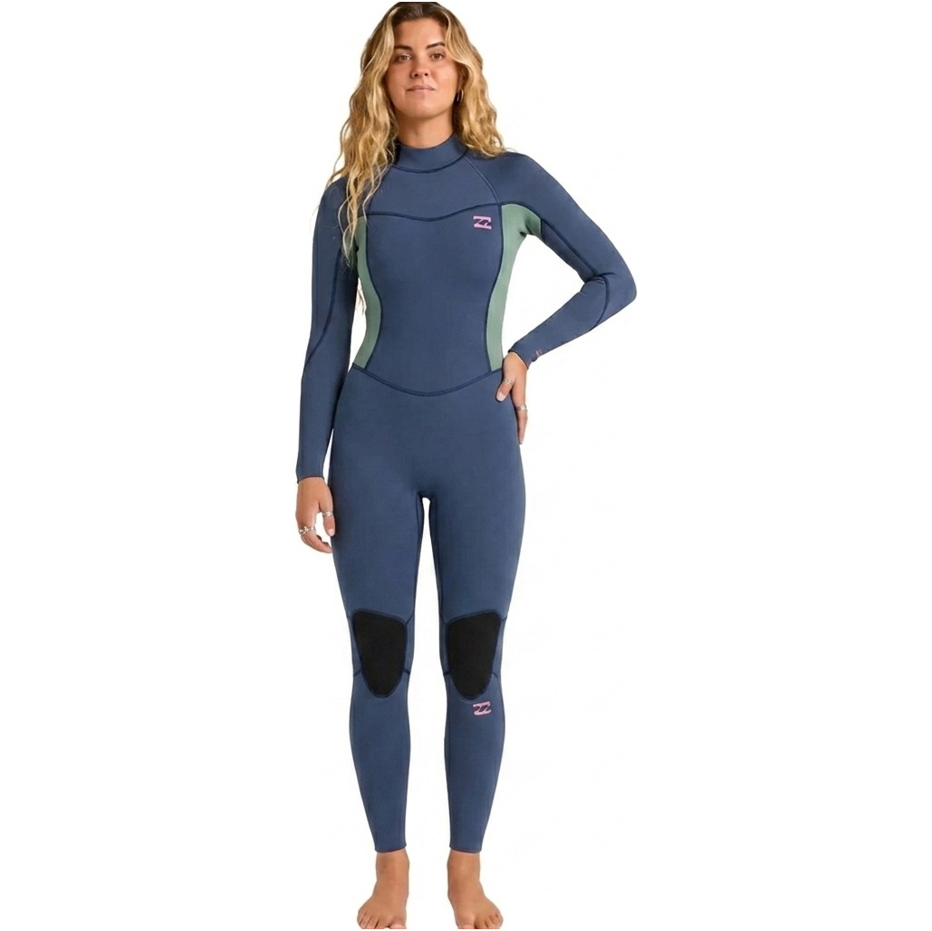 2026 Billabong Womens Synergy 3/2mm Flatlock Back Zip Wetsuit 24BW211601 - Stormy Blue